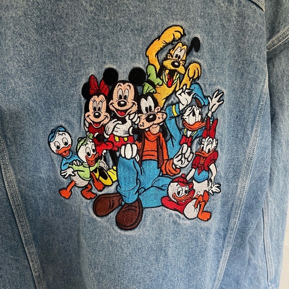 Vintage Disney 90s Oversized Denim Characters Jacket XL - Picture 2 of 10